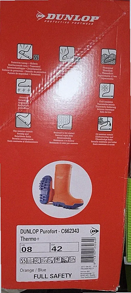 Dunlop Winterstiefel | Purofort THERMO, BAU S5, Durchtrittschutz, mit Stahlkappe