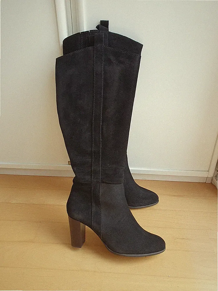 DUO BOOTS - 37/38 - Schaftweite 40 - schwarz - Wildleder – Weitschaft - Stiefel