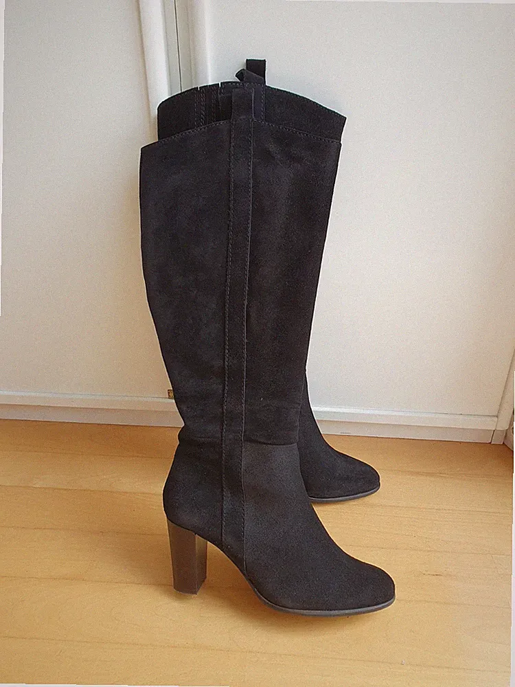 DUO BOOTS - 37/38 - Schaftweite 40 - schwarz - Wildleder – Weitschaft - Stiefel