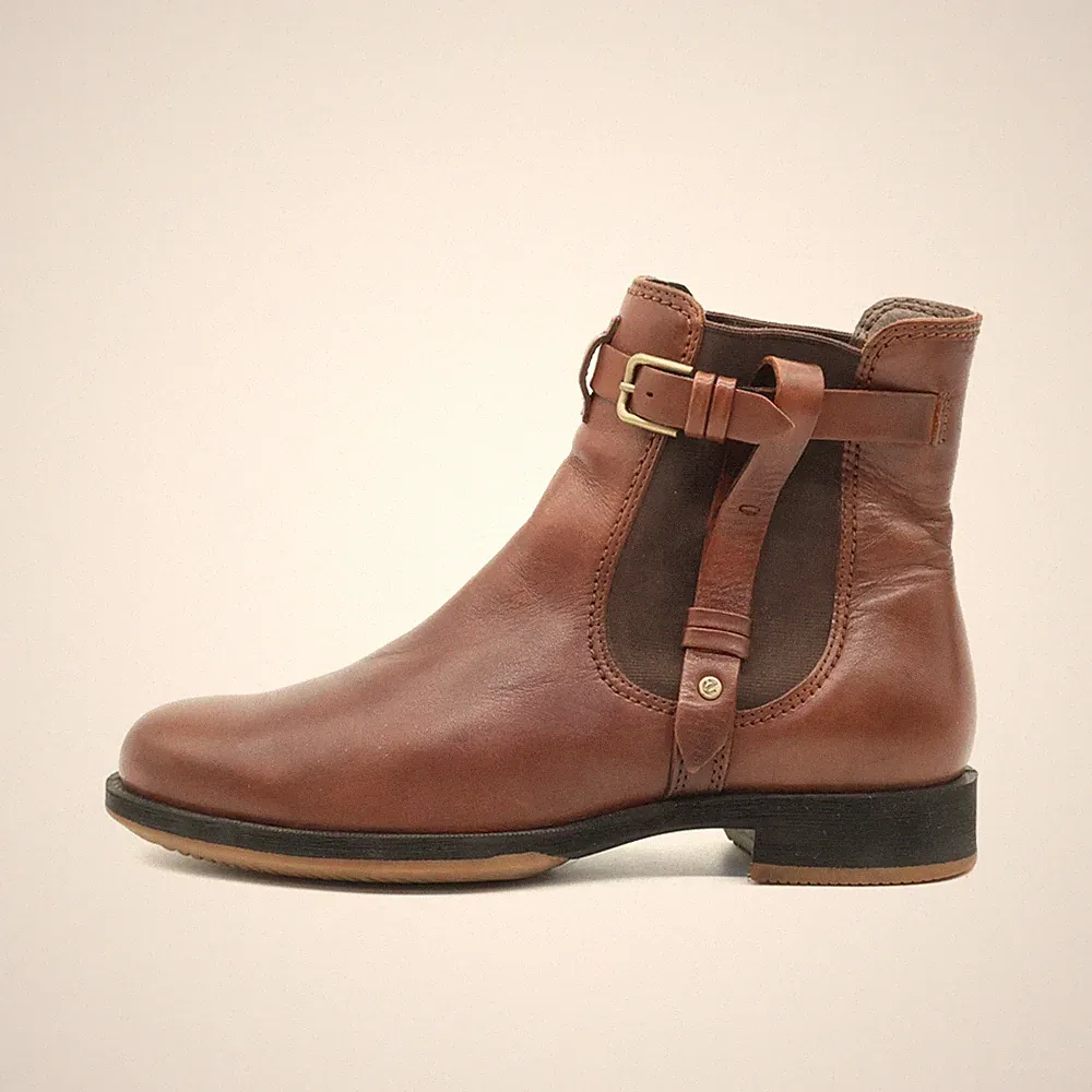 ECCO Damen Chelsea Boot Stiefelette Braun Leder Knöchelhoch Komfort Boots EU 39
