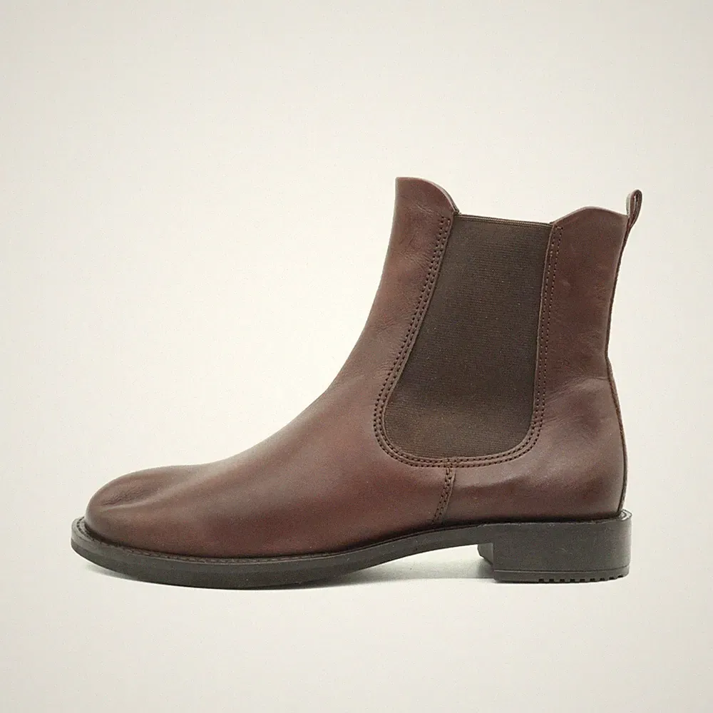 ECCO Damen Chelsea Boot Stiefeletten Braun Leder Reißfest Boots EU 38