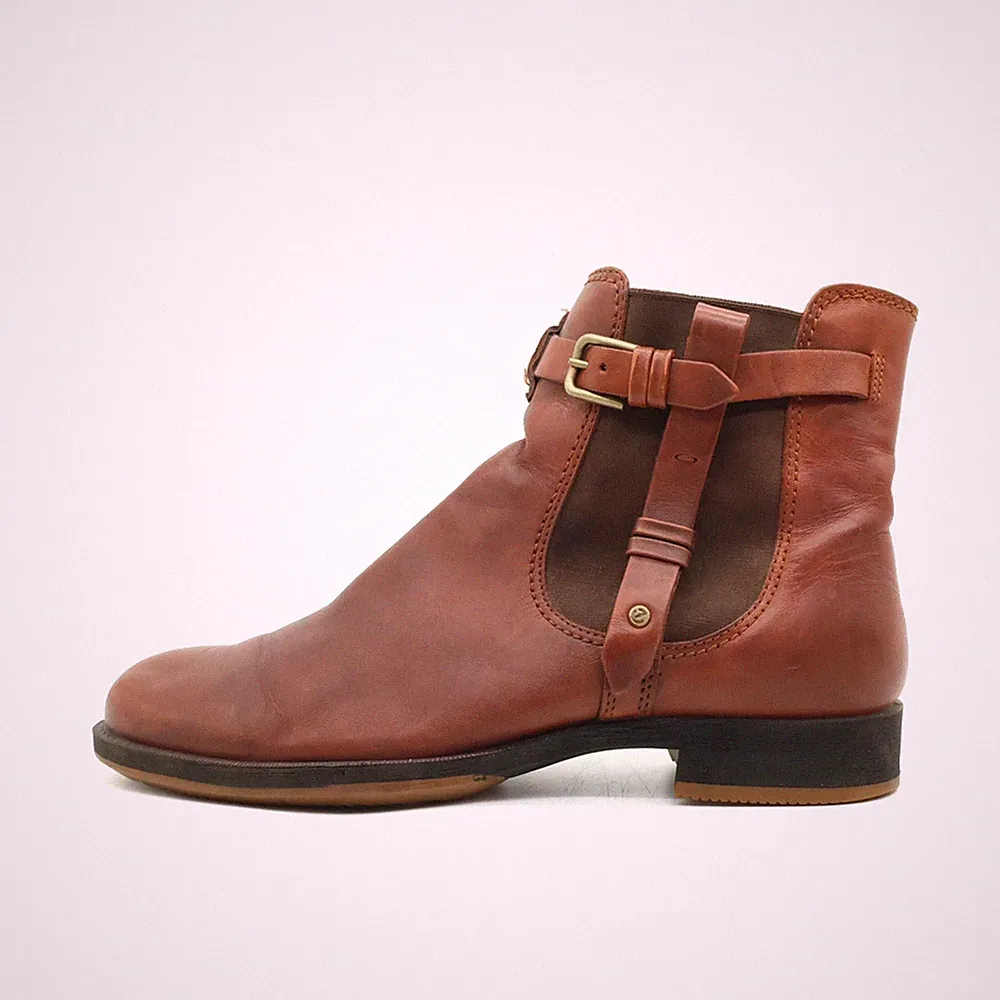 ECCO Damen Chelsea Boot Stiefeletten Braun Leder Vintage-Optik Boots EU 39