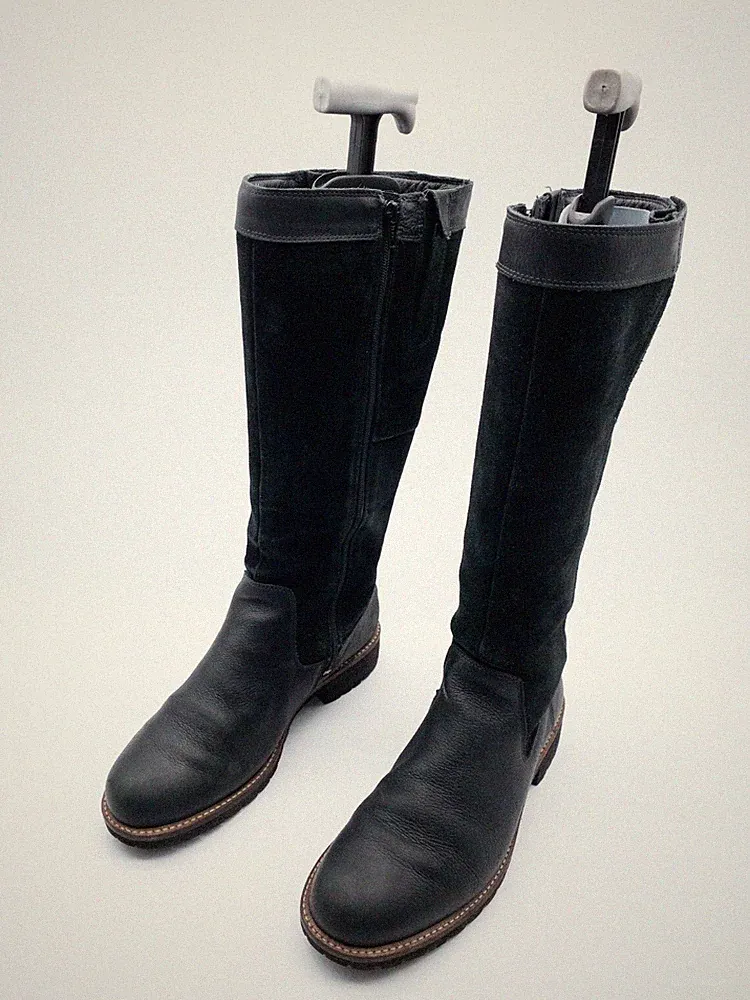 ecco Damen Stiefel Reitstiefel Schaftstiefel Leder schwarz Gr 42 EU Art 16482-98