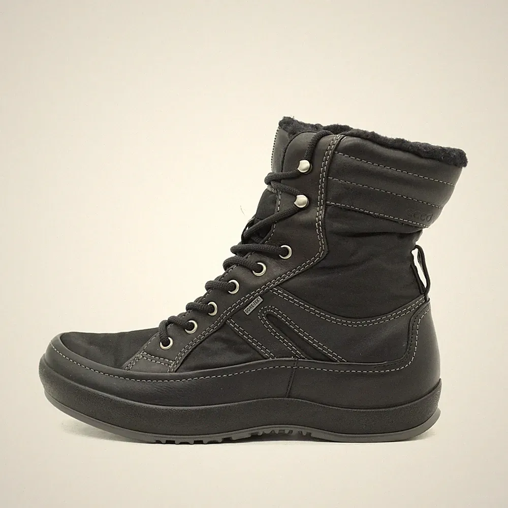 ECCO Damen Winterstiefel Schnürstiefel schwarz Outdoor Stiefel EU 38