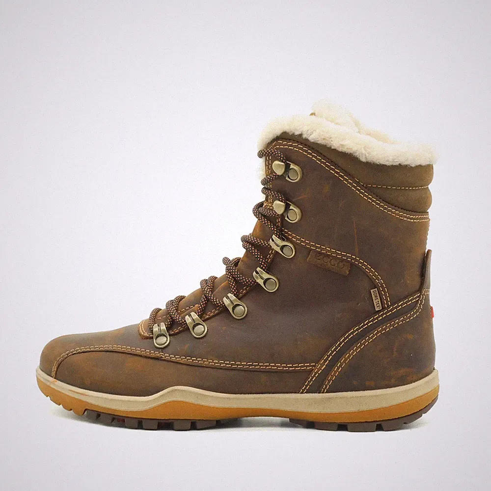 ECCO Damen Winterstiefel Wanderschuh Braun Leder Wanderschuhe Stiefel EU 37