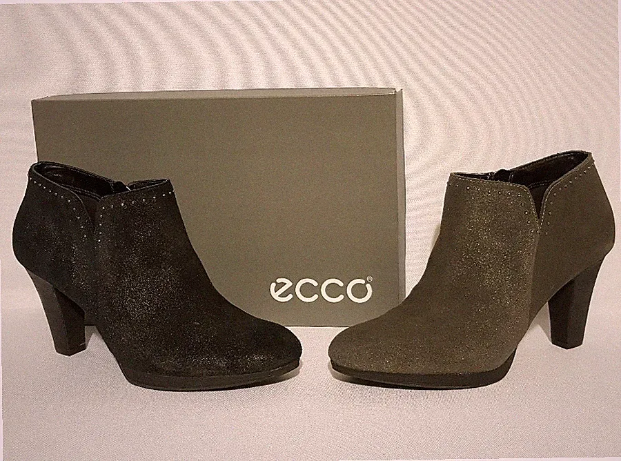 ECCO SEOUL UVP £120 STIEFELETTEN BOOTIES HEELS DAMEN WILDLEDER ECHTLEDER
