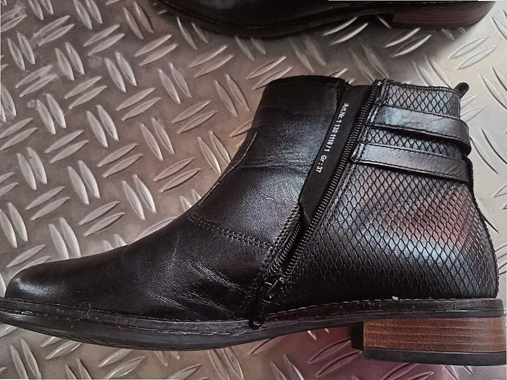 Echt Leder Stiefelette 5thAvenue elegant schwarz Gr. 37 Kurzschaft Boots Stiefel