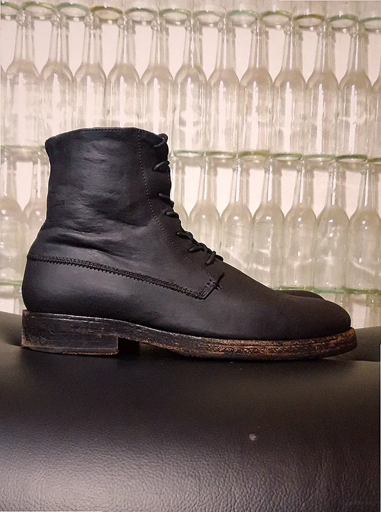 Echtleder Stiefeletten / Stiefel Made In Italy / Schwarz / Größe 39
