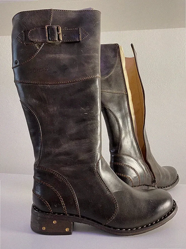 Eject Prophecy Lederstiefel UNGETRAGEN Gr.37 Manufaktur Portugal/ AntikLook TOP