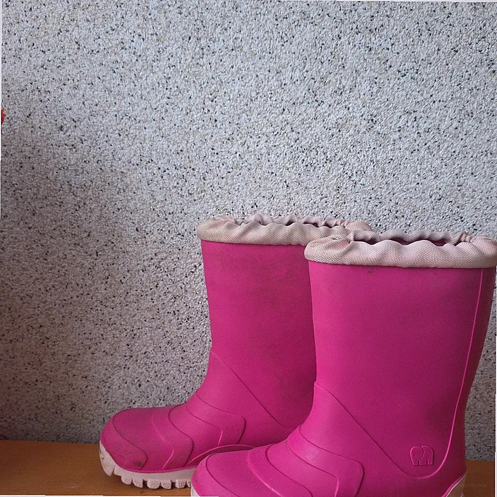 Elefanten Kinder Gummistiefel EU 26 rosa Slip-On flach Gummi runde Spitze