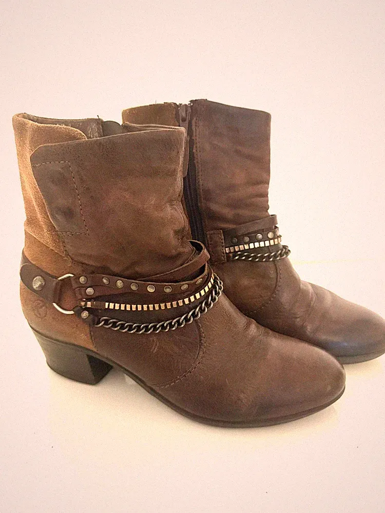 Elegante Western- / Cowboy-Boots in Größe 39, Made in Italy. Echt Leder