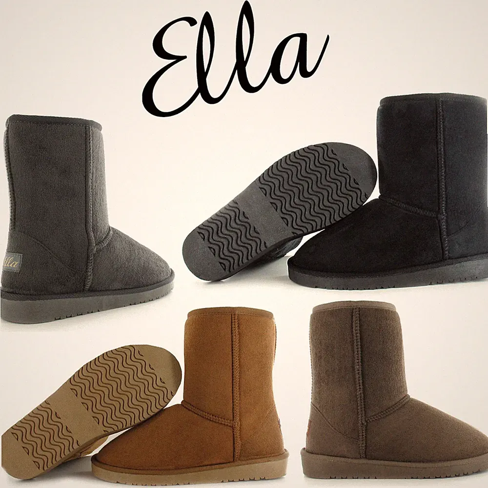 ELLA MIDI WARM LO KUNSTFELL STIEFEL DAMEN DAMEN WINTER WEICHE HARTE GUMMISOHLE
