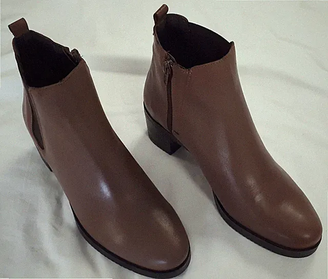 ELODIE Damen Stiefeletten Schuhe Gr. 38 Stiefel BRAUN Absatz 5 cm