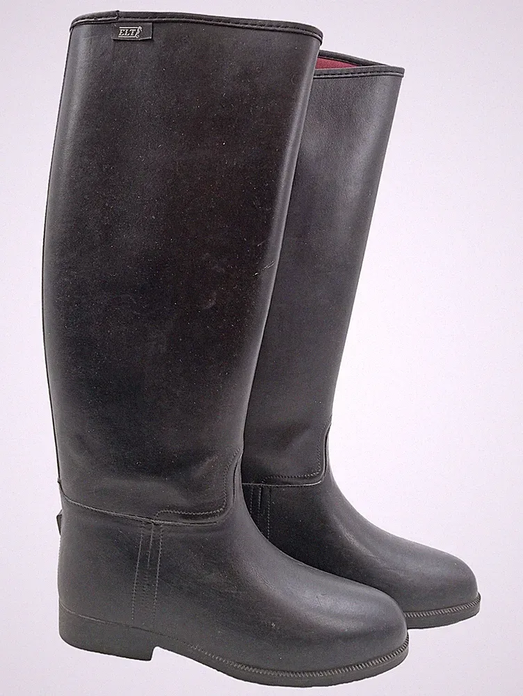 ELT Reitstiefel Gummistiefel Damen Schwarz Gr. 39 Klassisch Sport