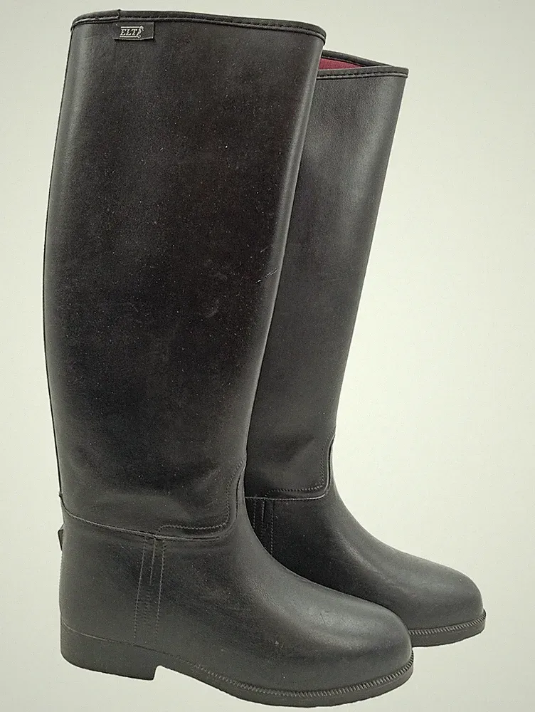 ELT Reitstiefel Gummistiefel Damen Schwarz Gr. 39 Klassisch Sport