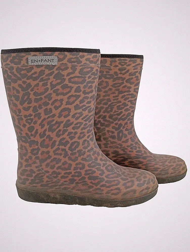 En Fant Gummistiefel Kinder Gr. 34 Leopard Thermo gefüttert Braun