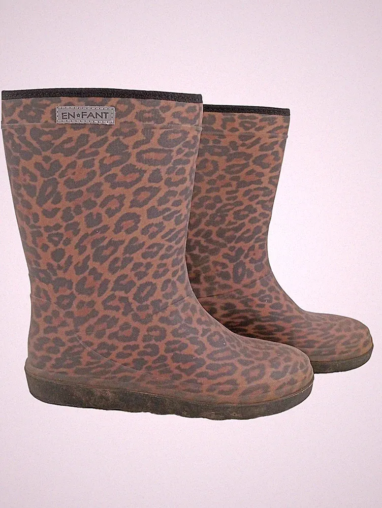 En Fant Gummistiefel Kinder Gr. 34 Leopard Thermo gefüttert Braun