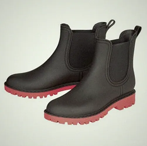 Esmara Damen Regenstiefelette Gummi Stiefel Halbstiefel Stiefeletten Schwarz NEU