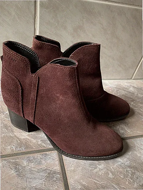 Esprit Wildleder Stiefeletten Gr. 41 bordeaux Ankle Boots Booties Stiefel *Neu