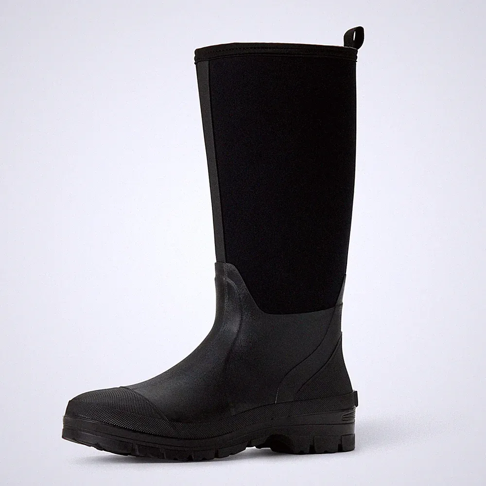 Essentials Herren Wasserdichte NeoprenGummistiefel, Schwarz, 39.5 EU