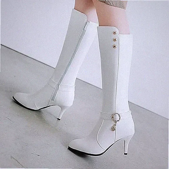 EUR 38 Damen Halbstiefel kiehoch Stiefel mit Perlen Blockabsatz Schleife Schuhe