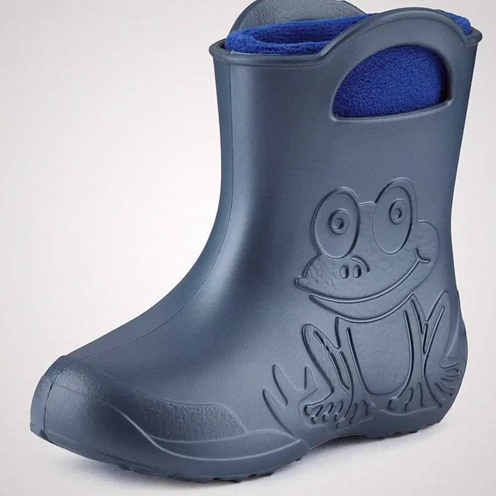 EVA Kinder Jungen Mädchen Gummistiefel Regenschuhe gefüttert LACA03 Metallisc...
