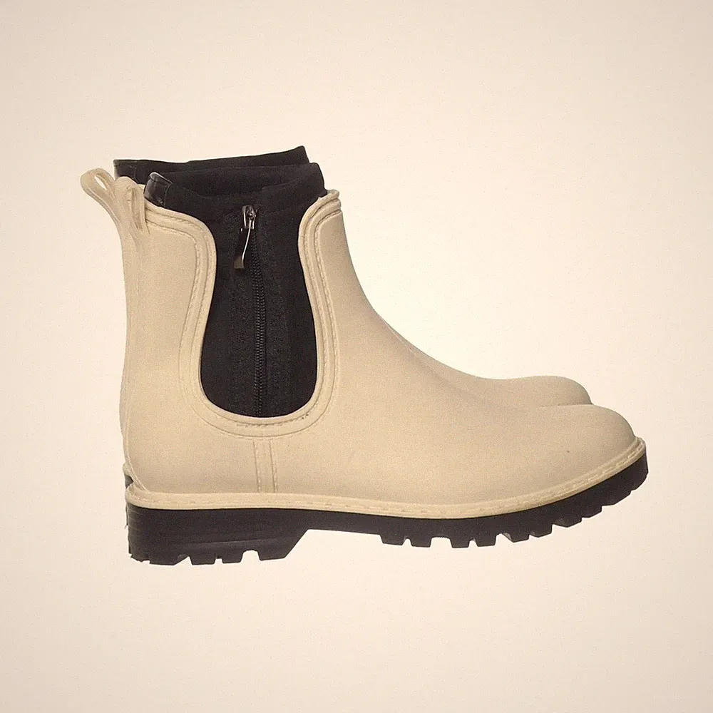 Even & Odd, Kurze Gummistiefel, Größe: 40, Beige/Schwarz, Damen #QBj