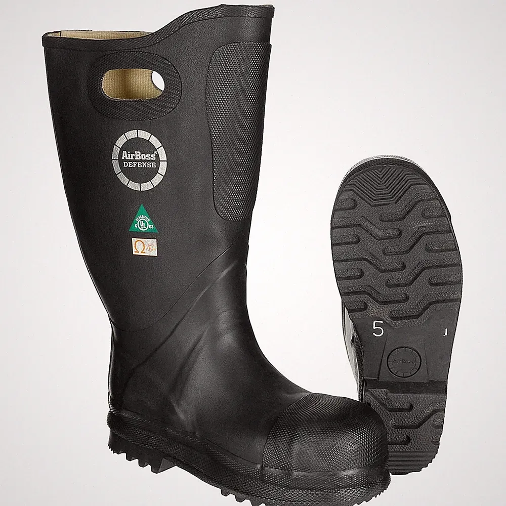 Feuerwehrstiefel AirBoss Defense Stahlkappe Schnittschutz Gummistiefel Stiefel