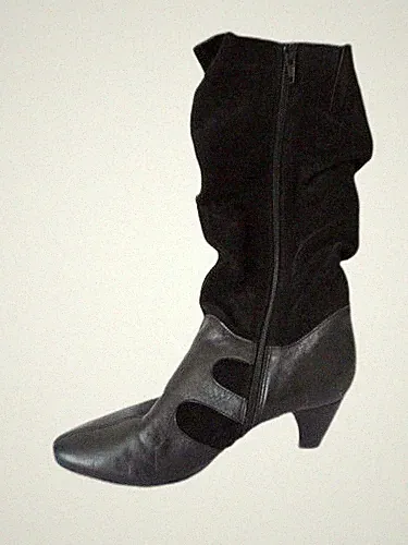 Fidji Stiefel Winterstiefel Größe 40 Schwarz Lederstiefel Wadenhoch Damenstiefel