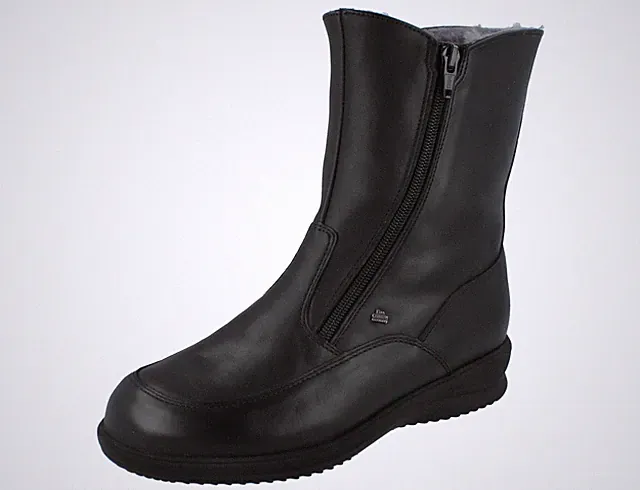FINN COMFORT Minsk Damen Winterstiefel schwarz Glattleder Lammfellfutter