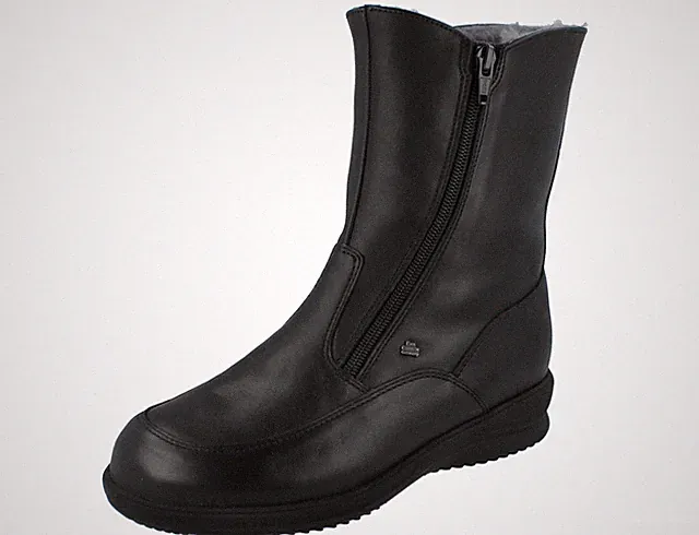 FINN COMFORT Minsk Damen Winterstiefel schwarz Glattleder Lammfellfutter