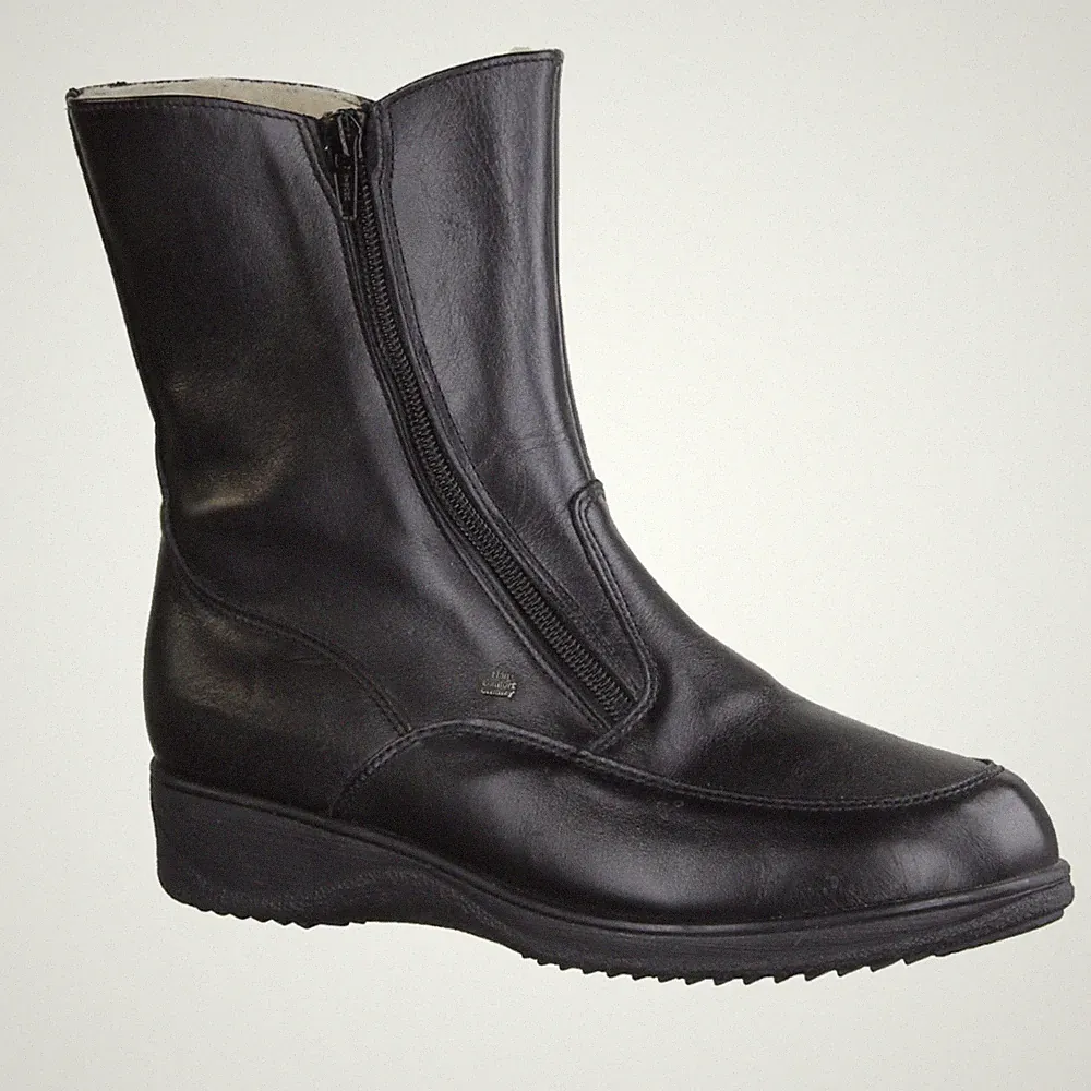 Finn Comfort Minsk Damenschuhe, Stiefelette, gefüttert, Leder, Schwarz - Finn