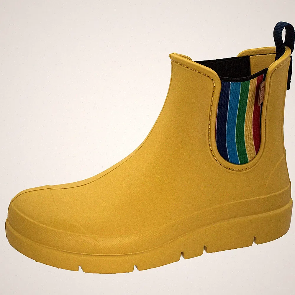 Fischer Damen Stiefelette Gummistiefel bunter Stretcheinsatz 201032