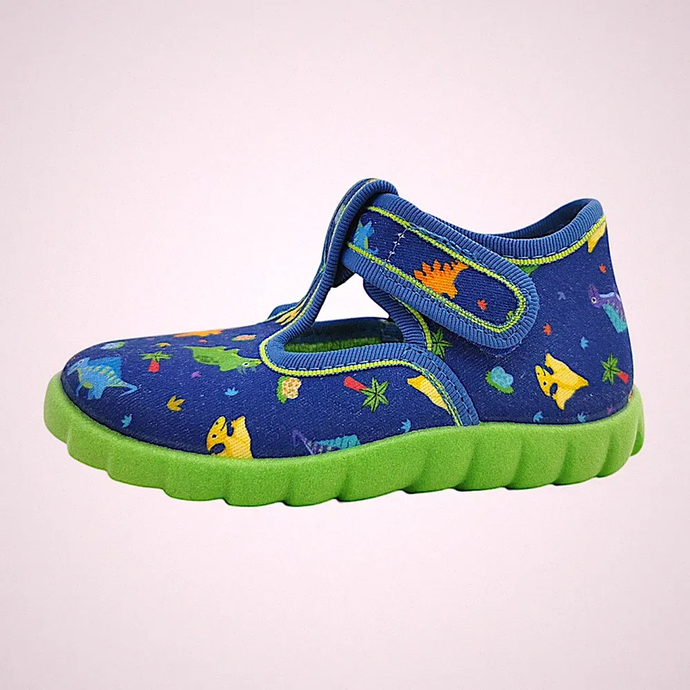 Fischer Markenschuhe Kinder Klett Hausstiefel Kinderschuhe Jungen Blau