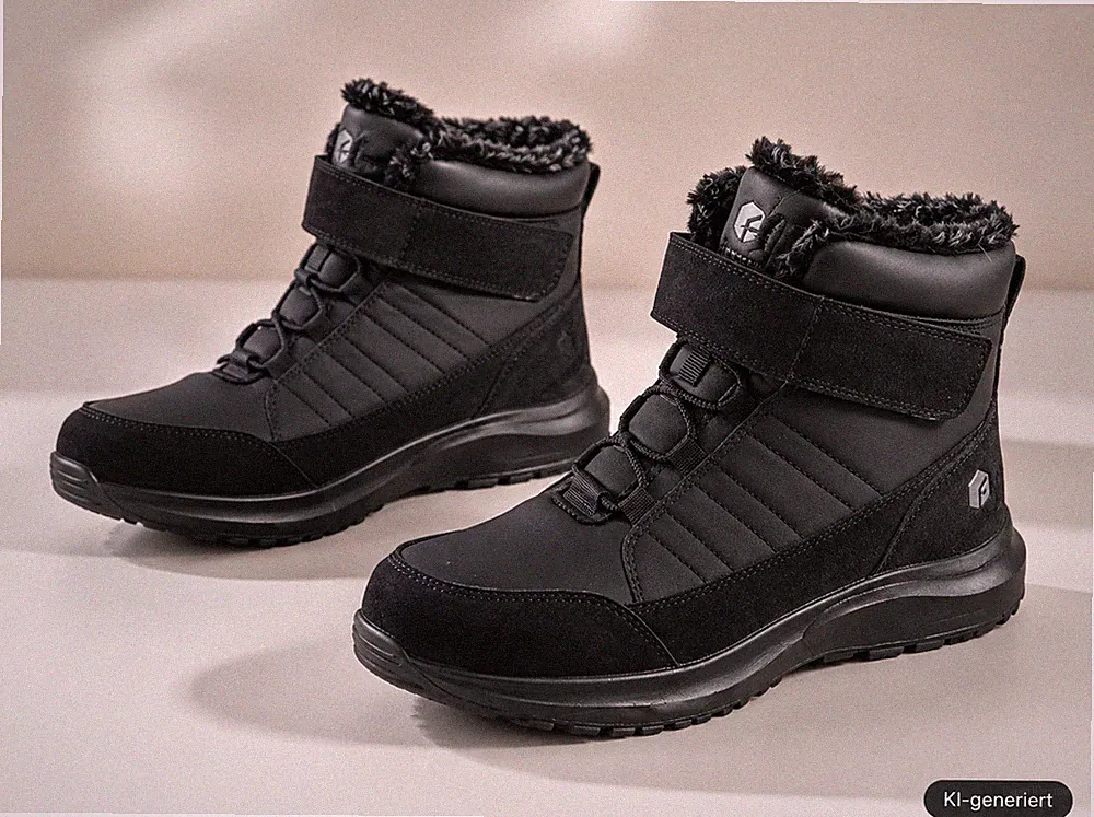 FitVille Winter Boots Herren Schwarz Gr. 44,5 Winterstiefel Warm Gefüttert G1