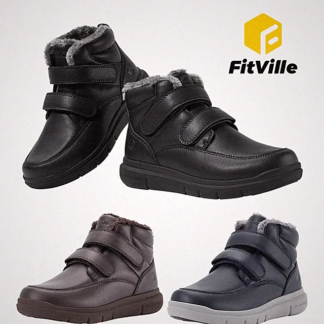 FitVille Winterschuhe Herren Extra Weit Wasserdicht Schneestiefel Rutschfest