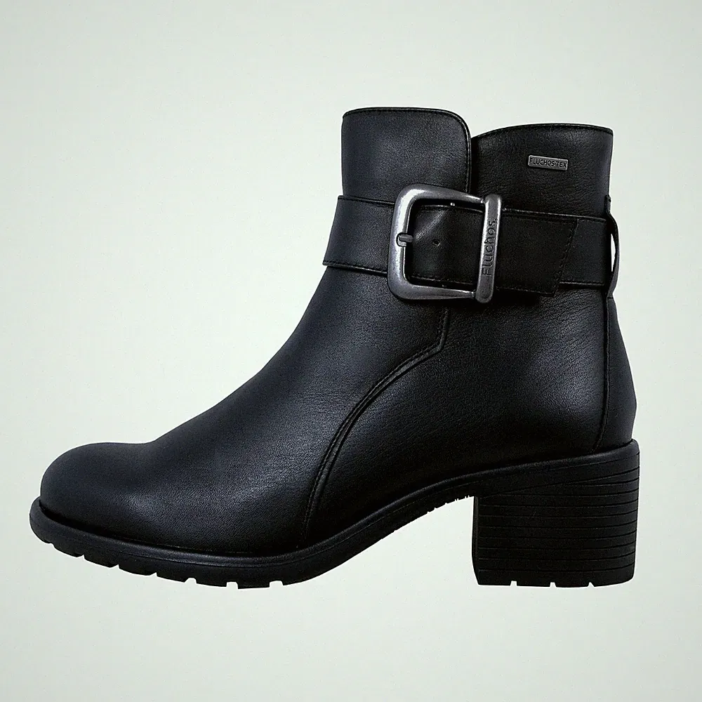 Fluchos Galit : Stiefeletten Für Frau Mit Ferse Leder Wasserdicht Schwarz F2315