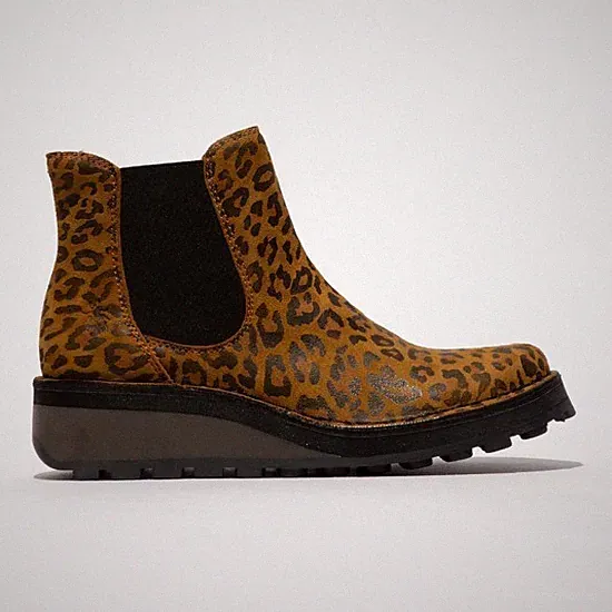 Fly London Damen-Chelsea-Stiefeletten HUDD Keilabsatz Leder Größe 4 bis 8