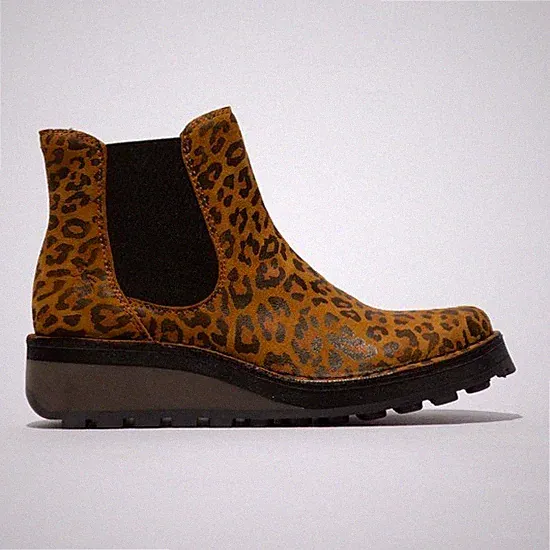 Fly London Damen-Chelsea-Stiefeletten HUDD Keilabsatz Leder Größe 4 bis 8