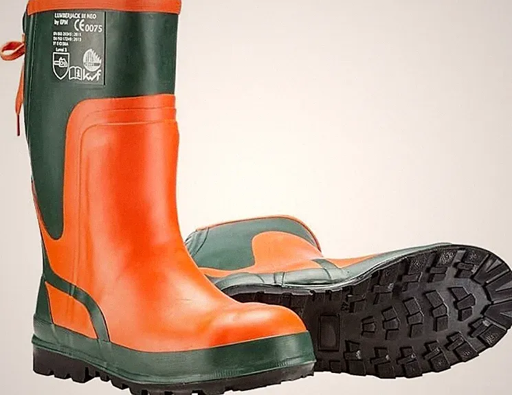 Forst-Gummistiefel Ulme orange/grün Lumberjack III Gr.47