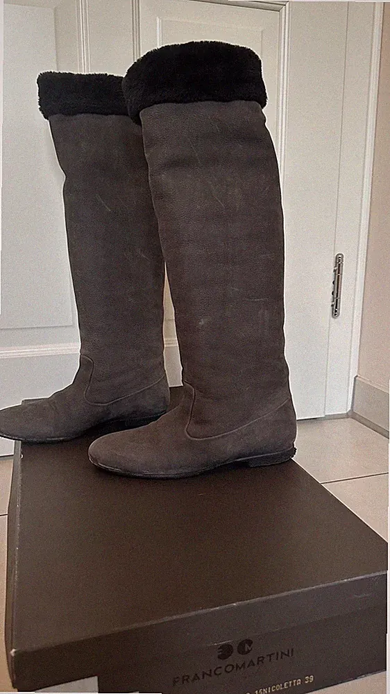 FRANCOMARTINI Stiefel Winterstiefel Gr. 39 NP 399€ Komplett Lammfell gefüttert