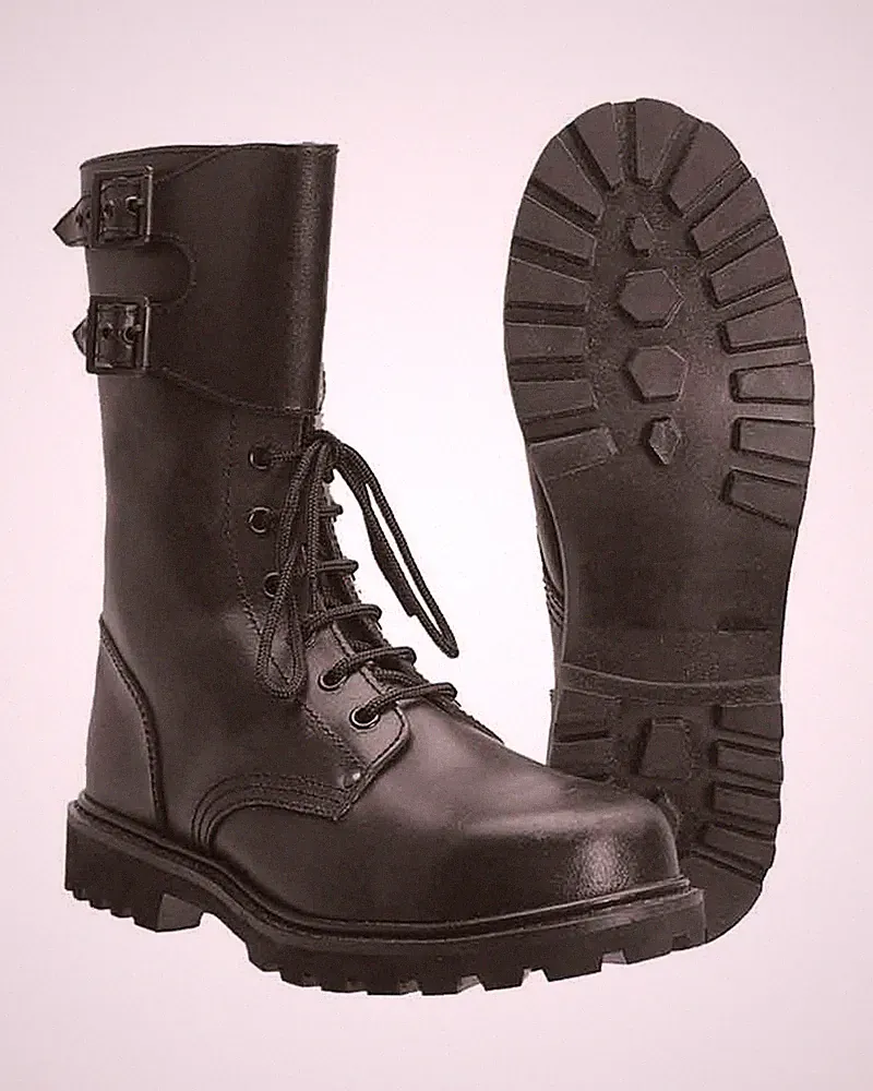 Franz.Kampfstiefel Act.Leather m.Schn., Camping, Outdoor, Military -NEU
