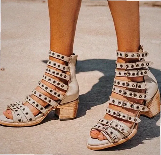 Freebird By Steven Damen Casandra Grau Leder Sandalen Größe US9 25cm EU40