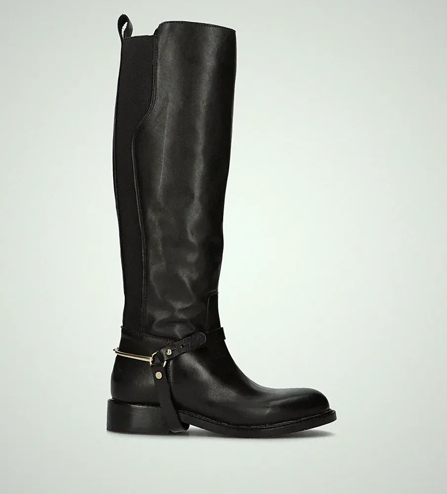 Fricky Damen Stiefel Schwarz Naturleder FR-IFL25-15-NER-A101813