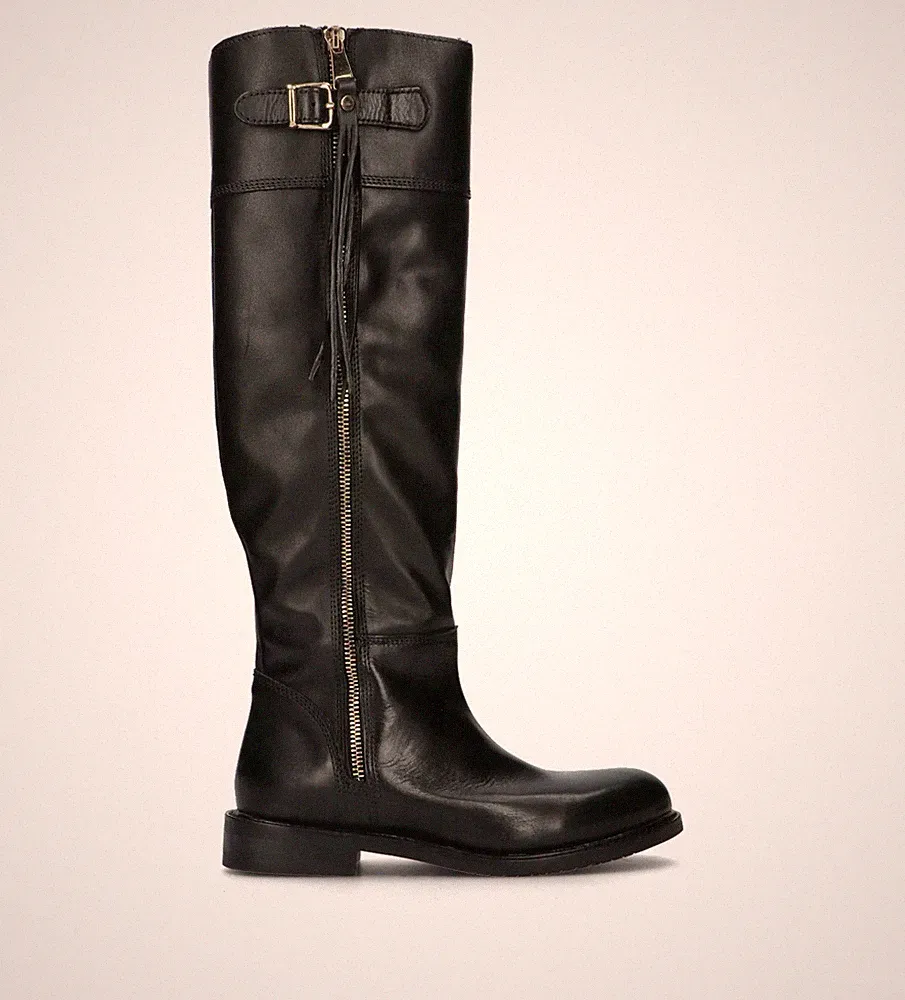 Fricky Damen Stiefel Schwarz Naturleder FR-IFL25-43-NER-A101811