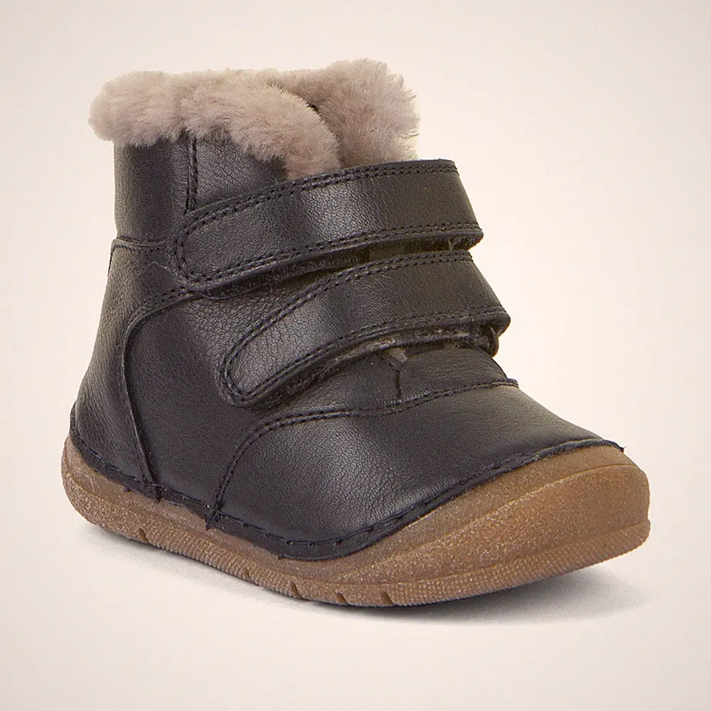 Froddo Kinder Schwarz Schuhe Stiefel Winterstiefel Outdoor Leder Alltag G2110143