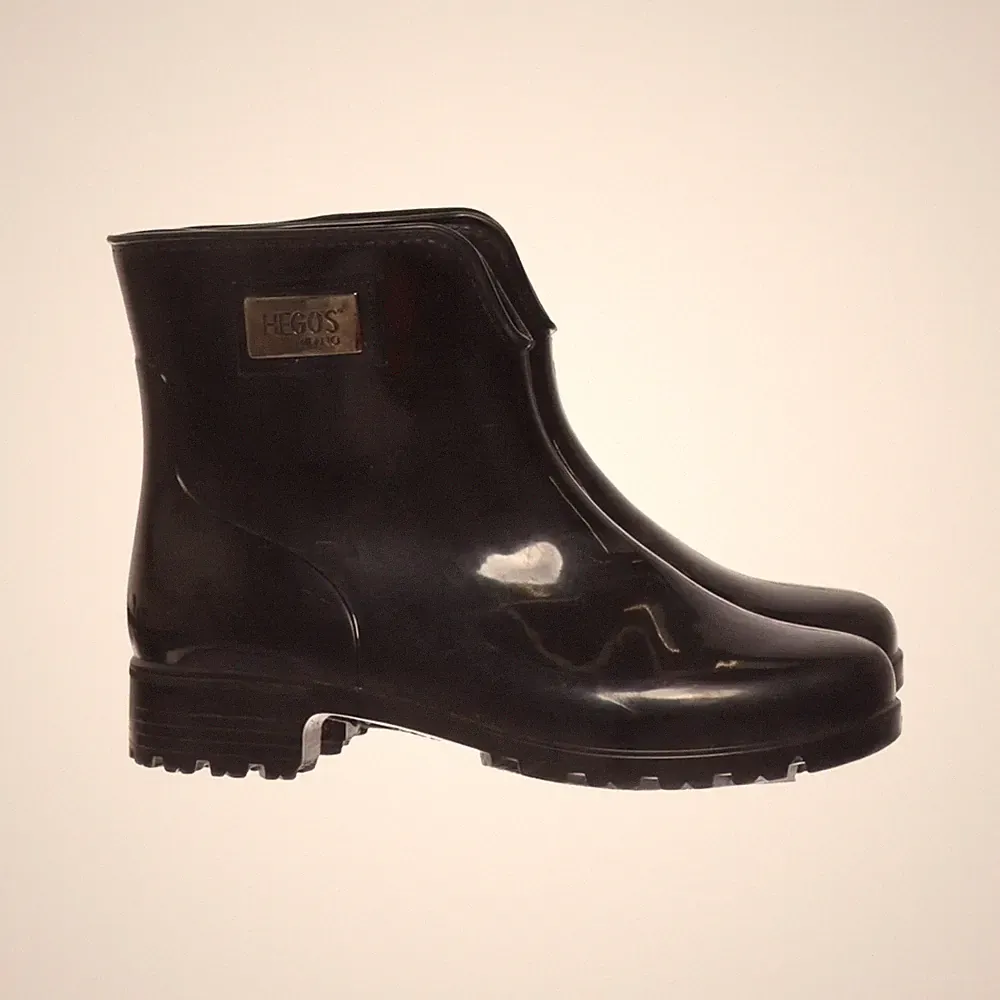 G & G, Kurze Gummistiefel, Größe: 38, Schwarz, Leder, Damen #Y46