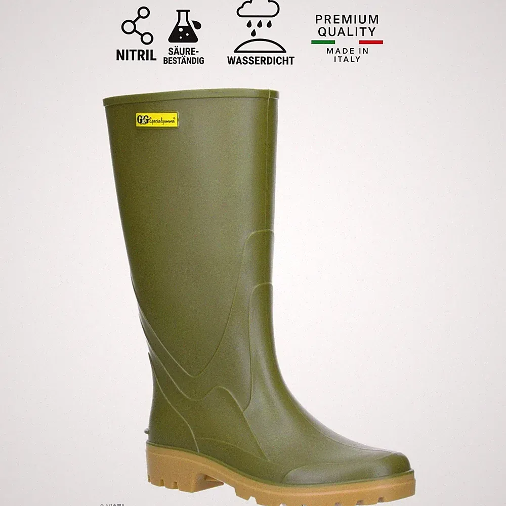 G&G Nitril Arbeitsgummistiefel 01-LEO oliv – säurebeständig & rutschfest 36-47