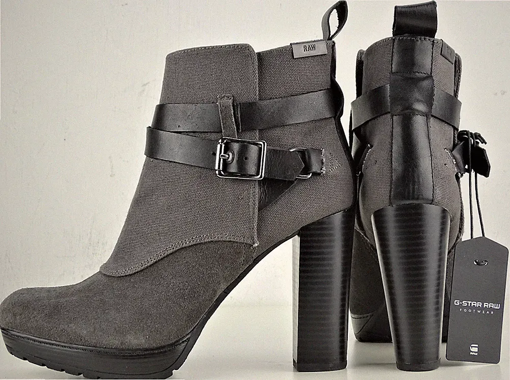 G-STAR RAW Chelsea Ankle Boots Stiefeletten Bootie Leder Grau Gr.40 NEU ETIKETT