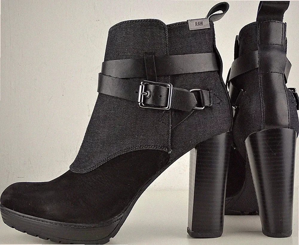 G-STAR RAW Chelsea Ankle Boots Stiefeletten Bootie Leder Schwarz Gr.40 NEU